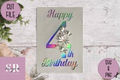 3D 4th Birthday card | Paper cutting | birthday card SVG Product Image 1