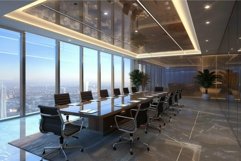 Modern corporate boardroom at sunset Product Image 1
