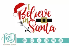I Believe in Santa SVG DXF PNG Cut File Product Image 1