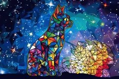 Stained Glass Cat Background Wallpaper Product Image 1