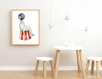 Vintage Circus Seal Watercolor Clip Art PNG Product Image 2