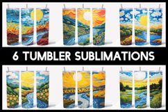 6 3D Field Landscape Tumbler Sublimation I Paper Quilling Product Image 1
