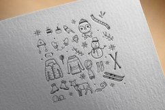 30 Winter Snow Holiday Element Doodle Set Product Image 2