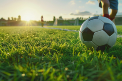 Soccer Ball with Ground Background Wallpaper Product Image 1