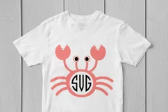 Cute Crab - Animal SVG EPS DXF PNG Monogram Cutting Files Product Image 3