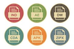Set Of File Formats Icons Product Image 1