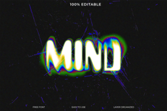 Glowing MIND Text Design with Neon Effect Product Image 1