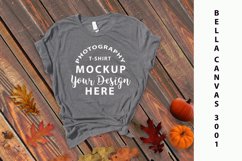 Bella Canvas 3001 Mock-up fall themed, Deep Heather Product Image 1