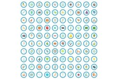 100 it business icons set, cartoon style Product Image 1