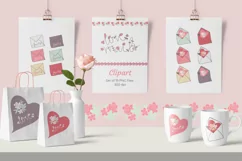 Valentine Love Mail and Hearts Clip Art Set of 19 PNG files Product Image 7