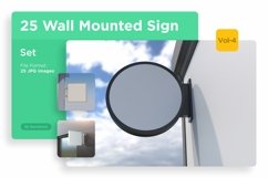 Wall Mount Round Signage Mockup SET V-04 Product Image 1