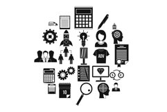 SEO business icons set, simple style Product Image 1