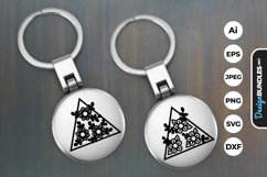 Flowers in Triangle Keychain Product Image 1