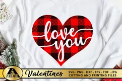 Buffalo Plaid Heart SVG Valentines Day SVG Love Quotes SVG Product Image 4