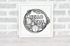Hello Fall Porch Sign | Pumpkin Porch Sign SVG Design Product Image 5