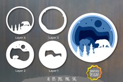 Starry Night Bear Layered Papercut 3D Product Image 1