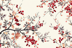 Plum Blossom Leaves Background Wallpaper Product Image 1