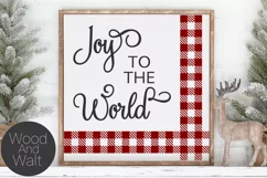 Joy To The World Plaid SVG |Christmas Cut File Product Image 1