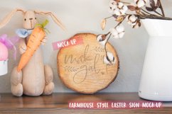 Easter Sign Mock Up - Round Wood Slice No. 1 - Spring Mockup Product Image 1