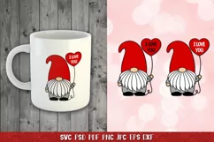 Gnome Valentine SVG,Balloon SVG,I Love You SVG,Plaid Gnomes Product Image 6