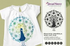 Peacock Mandala SVG | Floral Peacock Zentangle SVG Cut File Product Image 1
