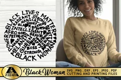 Black Girl SVG PNG EPS DXF MELANIN SVG Hand Drawn Afro SVG Product Image 1