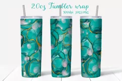 Tumbler wrap 20oz, Alcohol ink background green png Product Image 1