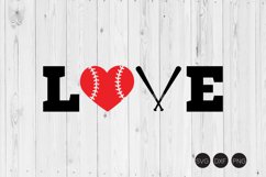 Love Baseball SVG, Baseball SVG, DXF, PNG Cut Files Product Image 1