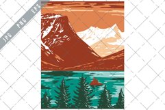 Saint Mary Lake in Glacier National Park in Montana WPA Product Image 1