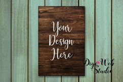 Wood Sign Mockup - Wood Sign on Sea Green Washed Wood Product Image 1