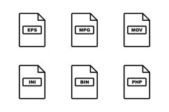 Set Of File Formats Icons Product Image 1