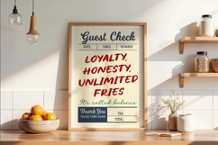 Funny Guest Check PNG Vintage Diner Style, Sublimation PNG. Product Image 3