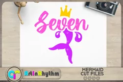 Seven SVG, Mermaid tail SVG, 7th Birthday Product Image 1