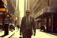 Confident businessman walking in urban setting Product Image 1
