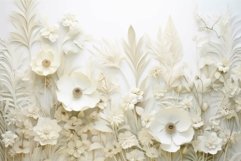 Elegant white floral paper art on ivory background Product Image 1