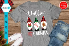 Chillin With My Gnomies Svg, Christmas Buffalo Plaid Svg Product Image 1