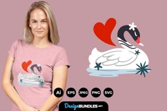 Folk Art Swan for T-Shirt Design Product Image 1