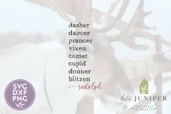 Reindeer Names SVG, Farmhouse Christmas Wood Sign SVG Product Image 2