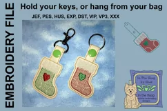 ITH Stocking Cookie Vinyl Key Fob or Bag Tag - Snap Product Image 1