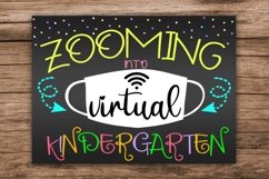 Zooming into Virtual Kindergarten I First Day School Sign Product Image 2