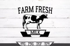 Farm Fresh Milk or Dairy Heifer Farmhouse Cow SVG Design Product Image 2