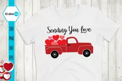 Sending You Love, Valentine's Truck Svg Product Image 1