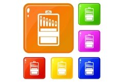 Set of needles icons set vector color Product Image 1
