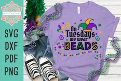On Tuesdays We Wear Beads Mardi Gras Layered Cut File Product Image 2