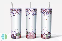 Skinny Tumbler Sublimation Design - Flowers - Customizable Product Image 4