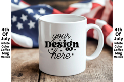 4th of July white 11oz blank coffee mug mockup Product Image 1