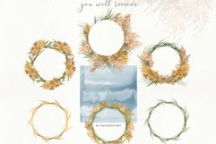 Watercolor Pampas Grass Wreath Collection Product Image 9
