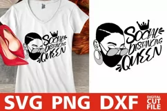 Social Distancing Queen svg, Mask svg, Woman in Glasses svg Product Image 2