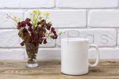 White coffee mug mockup with maroon and yellow grass  Product Image 3