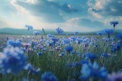 Centaurea Cyanus Flowers Background Wallpaper Product Image 1